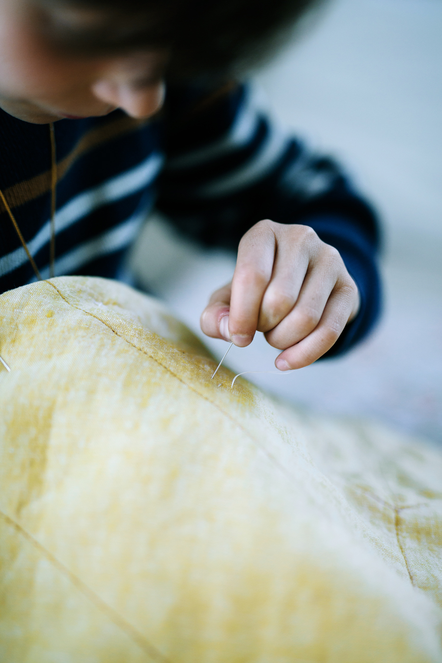 Quilt, quilten, nähen mit Kindern, Quiltknoten