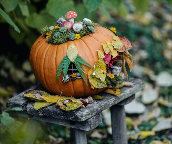 Kürbishaus, Zwergenhaus, Halloween, Kürbislicht